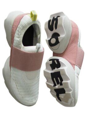 Sorel Kinetic Impact Strap Slip On Sneakers White Pink Women’s 9 NL4698-101